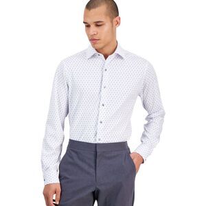 Alfani Mens Dash Diamond Print Button Down Dress Shirt, NWT